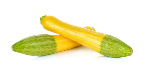 Yellow zucchini isolated on the white background