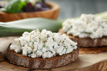 two rye sandwich or bruschetta