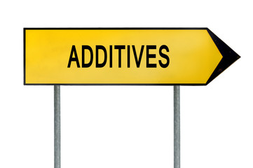 Yellow street concept additives sign