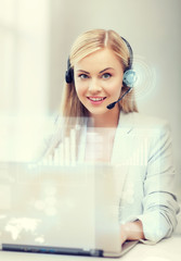 Naklejka premium futuristic female helpline operator