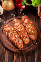 Raw traditional sish kebab