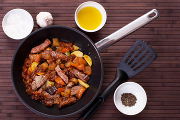 Veal stew with vegetables