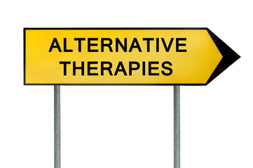 Yellow street concept alternative therapies sign