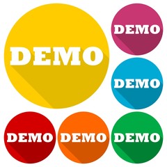 Demo icons set with long shadow