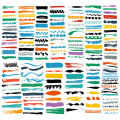 vector brush stroke colored collection