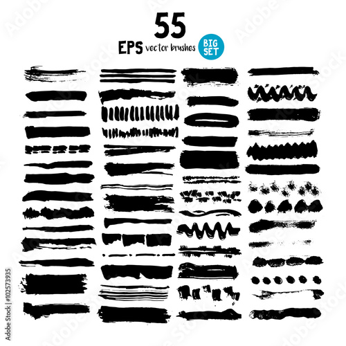 "vector brush stroke collection" Stock image and royalty-free vector