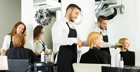 woman in the barbershop