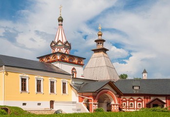 Fototapeta na wymiar Towers Savvino Storozhevsky monastery in Zvenigorod in the Moscow region