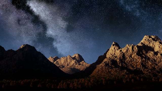 Milky Way in the mountains timelapse