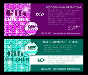 Gift voucher template with clean and modern pattern.