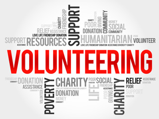Volunteering word cloud concept