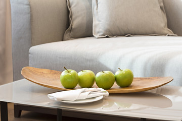 Fruit plate in hotel room