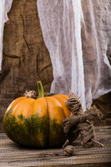 Sackcloth puppet with squash