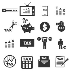 tax icon silhouette vector set