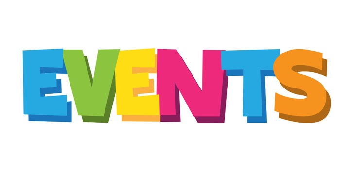 EVENTS colourful vector letters icon