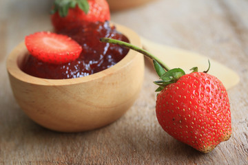 Strawberry jam fresh fruits