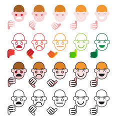 conic illustration of satisfaction level. Range to assess the em