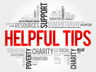 Helpful tips word cloud concept