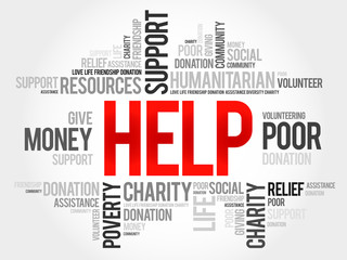 Help word cloud concept