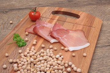 Chick-pea and bacon