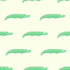 Funny Crocodiles Pattern. Vector Illustration