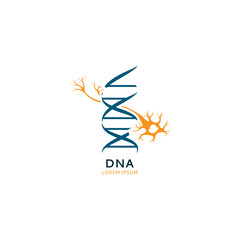 Fototapeta na wymiar DNA logo template with sign nerves. Vector DNA sketch for your design.