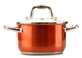 Steel pot isolated on white background
