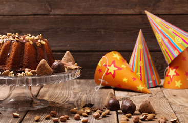 holiday background with cake