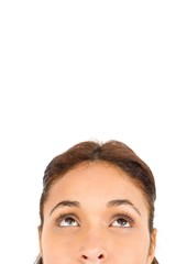 Cropped image of woman looking up 
