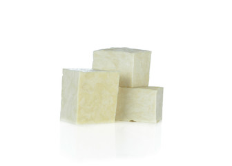tofu cheese on white background
