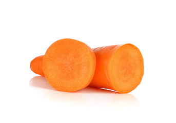 fresh carrots isolated on white background