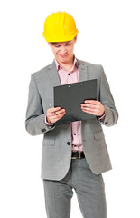 Young foreman with hard hat