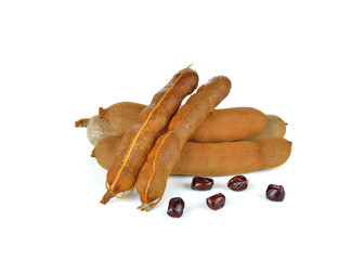 Tamarind on white background