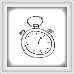 Obraz premium Simple doodle of a stopwatch