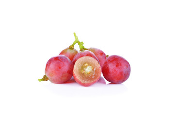 red grapes isolated on white background