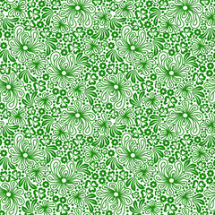 Seamless green pattern on white background