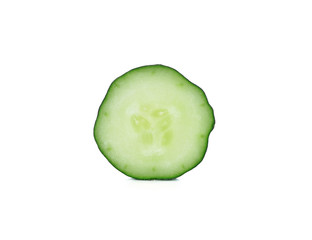 Fresh slice cucumber on white background