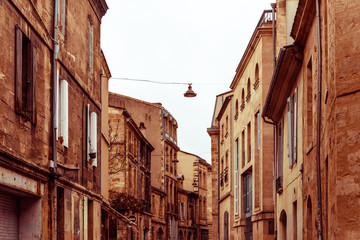 Fototapeta na wymiar Street view of old town in bordeaux city, France Europe