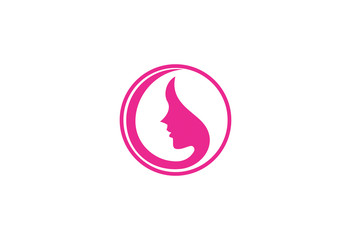 beautiful girl feminine template logo