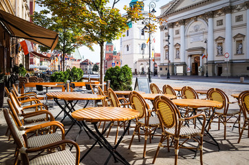 Street view of Central part of Warsaw