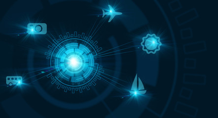 High technology blue background