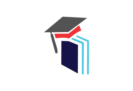 Education book concept with graduation cap logo