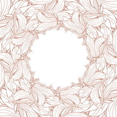 Frame made of magnolia soulangeana flowers