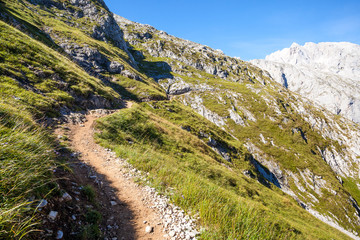 Spanish mountain landscape, path in the wild