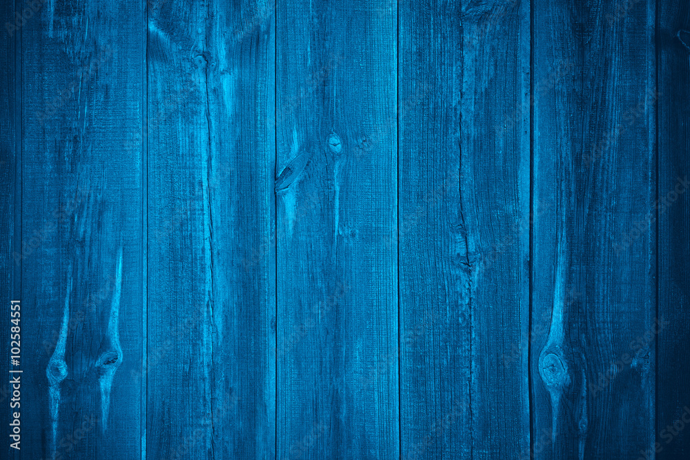 Wall mural blue wooden background