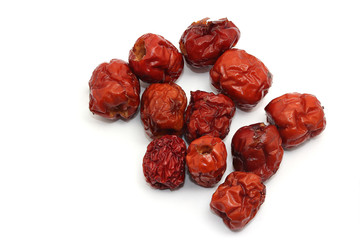 dried monkey apples isolated on white