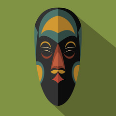 African Ethnic Tribal mask in color background