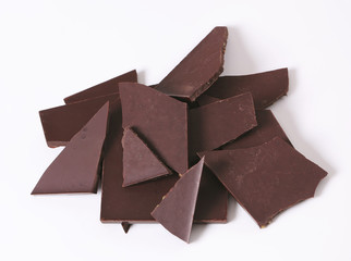 Pieces of dark chocolate