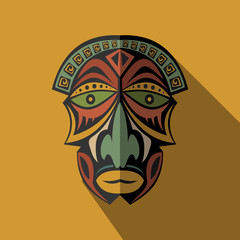 African Ethnic Tribal mask in color background