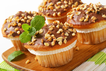 Chocolate glazed muffins